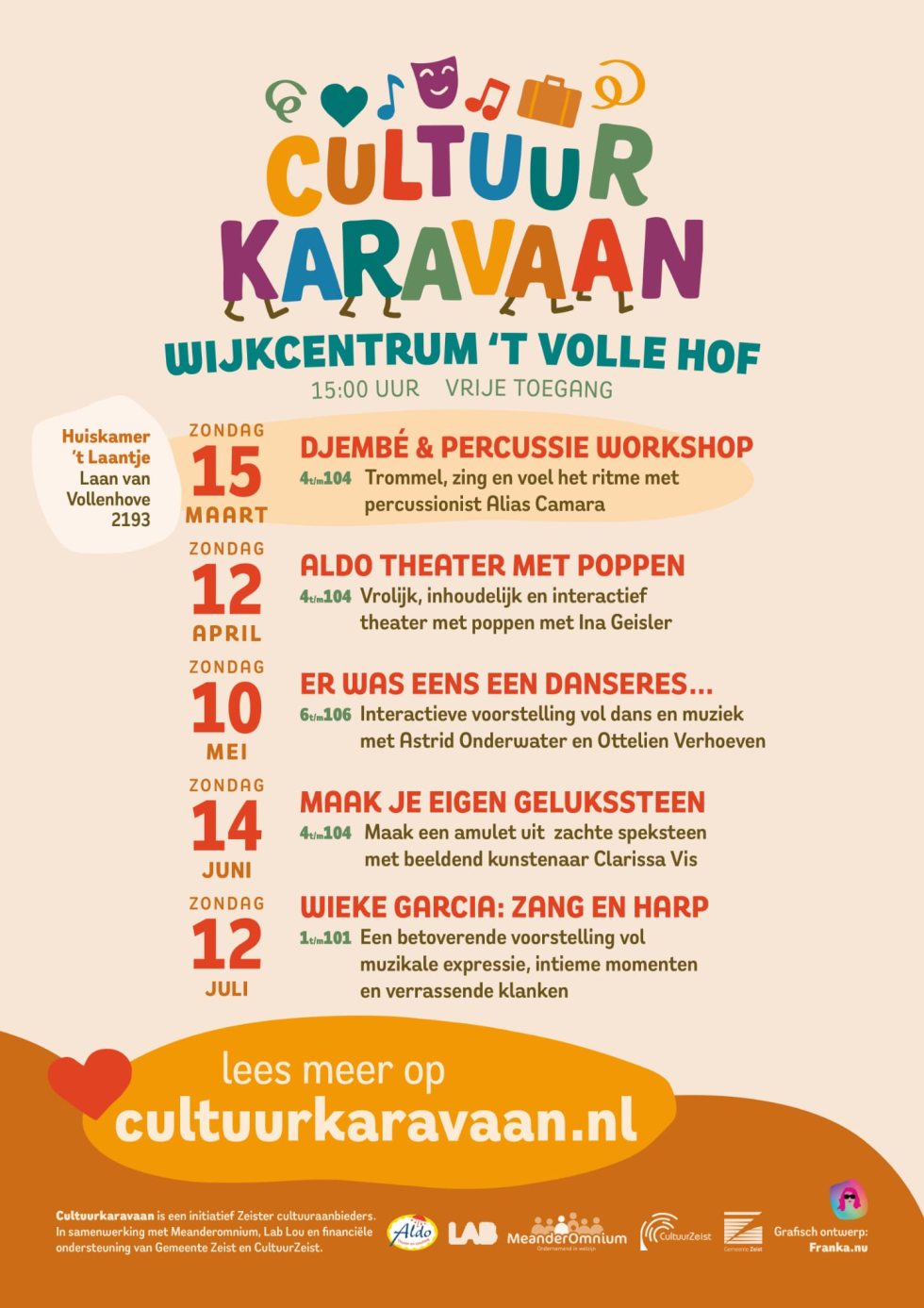 Poster van activiteiten CultuurKaravaan