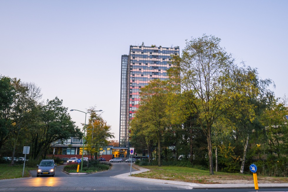 Omgeving Vollenhove vanaf de Dreef met op de achtergrond de Torenflat