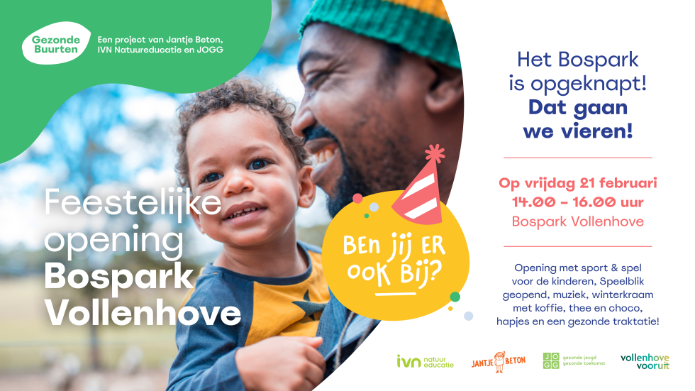 Foto van de flyer met de uitnodiging voor de opening van het park